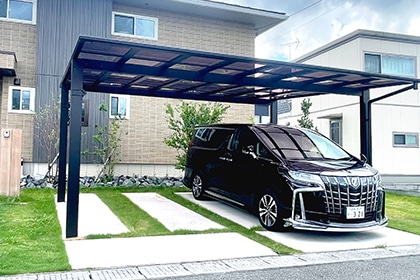 盗難防止カーポート防犯特化のエクステリア